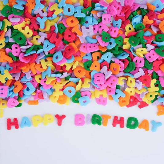 Happy Birthday Letters for Decorating Alphabet Sprinkles Ice Cream Sprinkle Sugar Candy for Baking Cake Cupcake Toppers Cookie Donut Dessert Decoration 4.6 Ounces