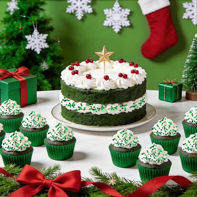 St. Patrick's Day Sprinkles 4.6 Oz /130g Green Sprinkle for Cake Decorating | Edible White Green Mini Pearls Sprinkles Sweet Luck Sprinkles for St. Patrick's Day Christmas Themed Cake Cupcake Toppings