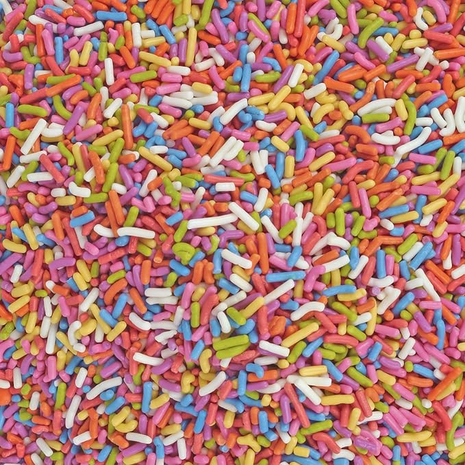 Bulk Natural Rainbow Sprinkles - 10 LB Wholesale - Kosher - Non-GMO, Dye-Free Jimmies - Bakery-Grade Sprinkles for Cakes, Ice Cream, Cookies, Catering & Large Events