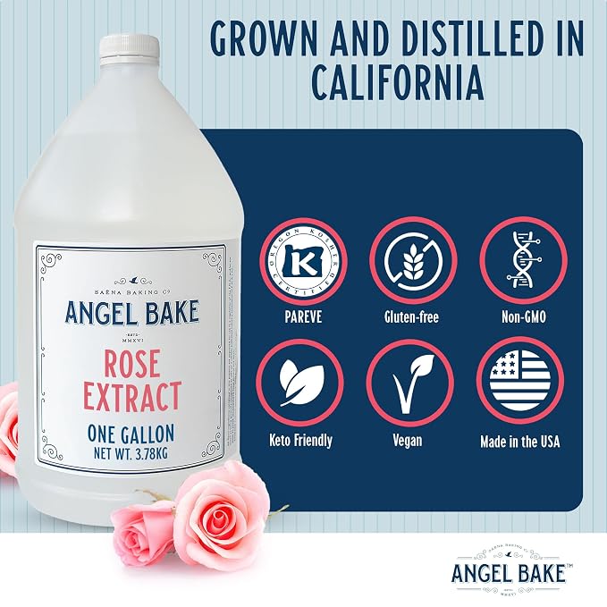 Angel Bake Pure Bulgarian Rose Extract, 1 Gallon
