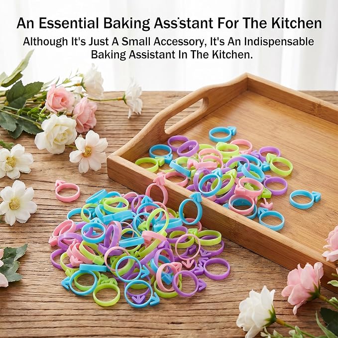 80 Pcs Pastry Bag Ties,Reusable Silicone Icing Bag Ties | Icing Bag Ties for Pastry Decorating, Icing & Baking Supplies,4 Colors