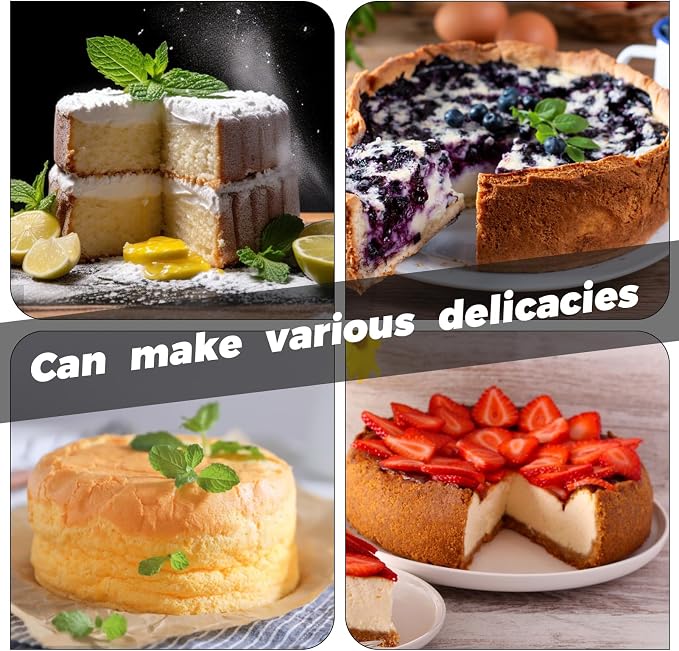 6 Inch Round Cake Pans Set of 3, Nonstick Carbon Steel Cake Baking Pans with 100 Parchment Papers, 2.5” Deep Layer Cake Tins for Cheesecake & Birthday Cakes