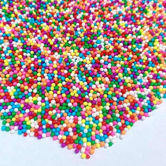 PhilaeEC Rainbow Nonpareils Sprinkle 2mm Mini Peals Sprinkle Edible for Cake Decoration Cupcake Topper Cookie Baking Decorations Halloween Christmas Valentine Supplies
