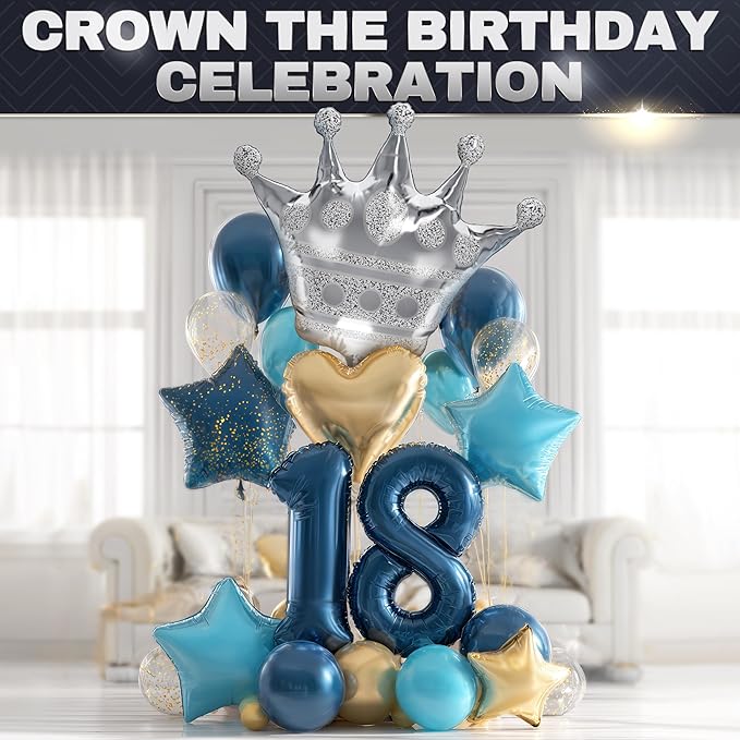 3Pcs Silver Crown Balloons – Reusable Foil Silver Balloons Set in Large 39" Size, Self-Sealing & Easy to Inflate, Durable – Suitable for Weddings, Birthday Celebrations & Princess Theme Decorations