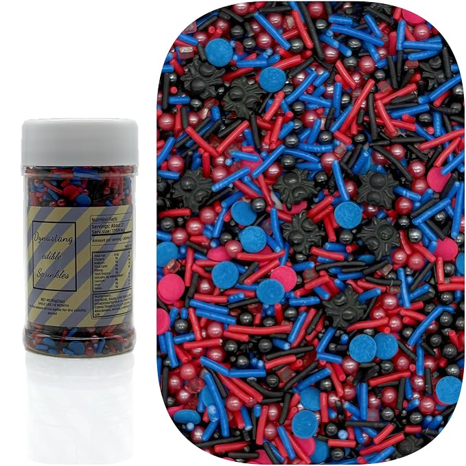 Dynastang Spider Themed Sprinkles Mixed Style Edible Cake Decorations Cupcake Toppers Cookie Perfect for Cakes, Cupcakes, Desserts Toppings 3OZ