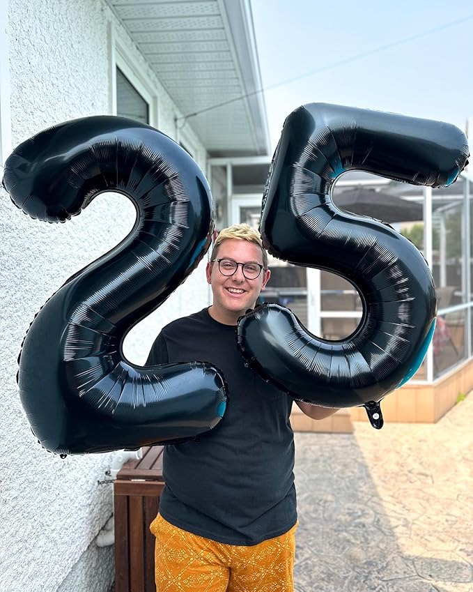 Black Number 0 Balloon 40 Inch, 0 Balloon Number for 10th 20th 30th 40th 50th 60th Birthday Decorations, Black Party Supplies
