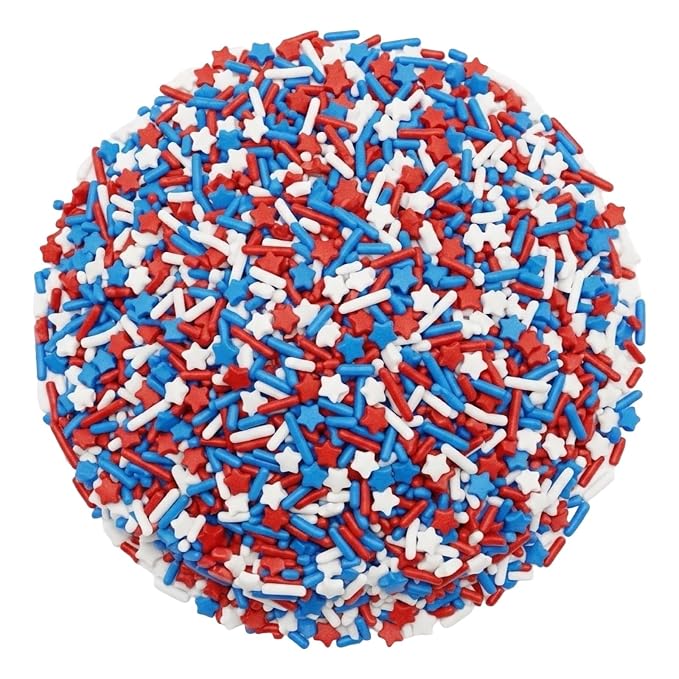 Sprinkles | Patriotic sprinkles | Red white and blue sprinkles | American decorations | Cookie sprinkles | July 4th | Manvscakes