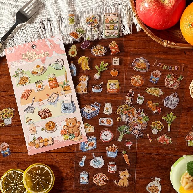 Warm Glimpses Sticker Series Scrapbooking Supplies for Junk Journal, 24 Sheets PET Stickers - Vintage Journaling Stickers