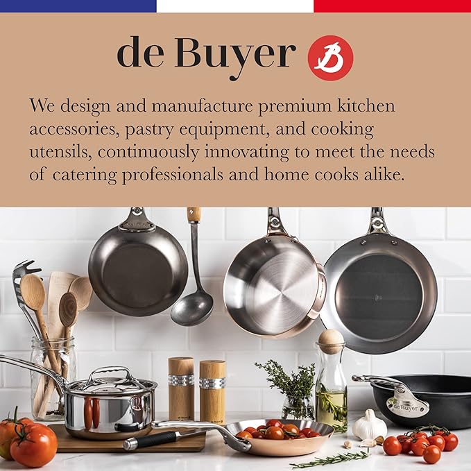 de Buyer Perforated Round Tart Ring - 3.5” Diameter, 0.8” Height - Perfect for Baking Beautifully Crisp Tarts - Easy to Use & Clean - Made in France