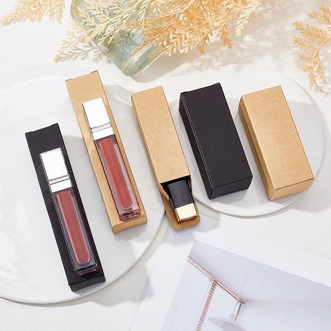 BENECREAT 45PCS Brown Kraft Paper Lipstick Box Essential Oil Wrapping Box for, Wedding, Birthday Party Favor, 9.1x3.7x3.6cm/3.58x1.45x1.41"