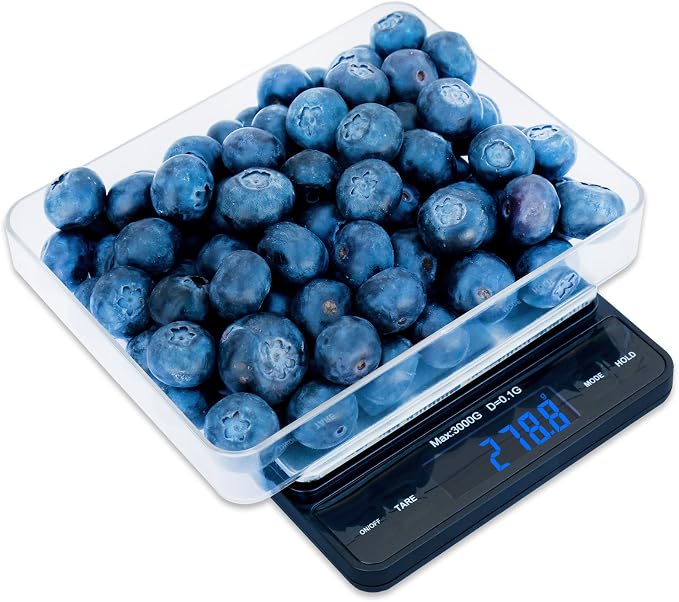 Weighmax Duo Series W-7800 High Precision 0.1g/0.01oz 3000g Digital Pro Pocket Scale, Serving as Kitchen Scale and Postal Scale