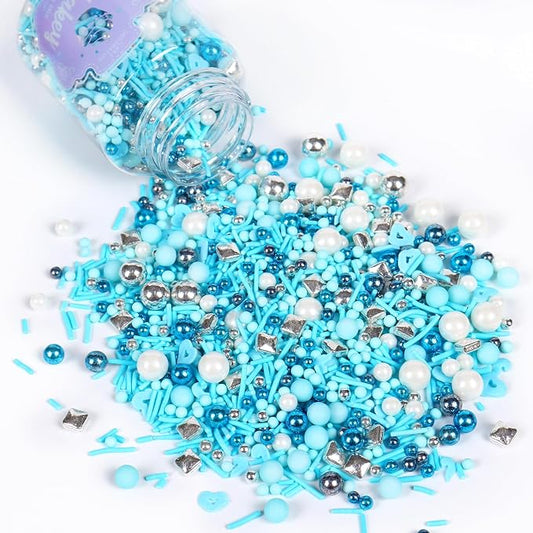Blue Sprinkles for Cake Decorating 4.2 ounce, Edible Sprinkles for Cupcakes Topper Cookie, Cake Pop, Ice cream Toppings for Baking Party Celebrations