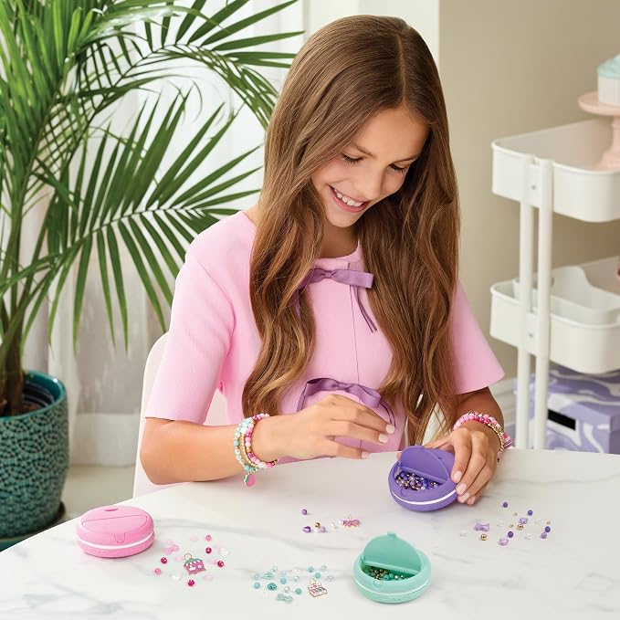Make It Real: Macaron Bracelet Maker - 395pc, DIY Jewelry Craft Kit, Design & Make 12 Dazzling Bracelets, Dessert-Themed Beads & Charms, Girls-Kids 8+