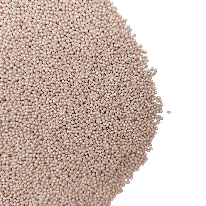 Homankit Rose Gold Nonpareils Sprinkles Edible Cookie Decorations Mini Pearls for Decorating Cake, Baking, Cupcake Toppers, Ice Cream, Donuts 3.88 Ounce