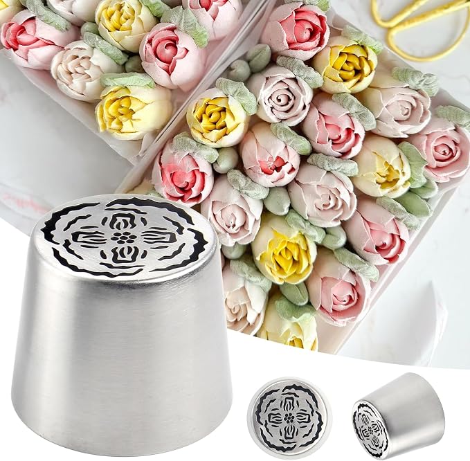 Extra Large Russian Piping Tips for Marshmallows Stainless Steel Flower Frosting Nozzles many styles Cake Decorating Baking tool for Buttercream, Cupcakes Cookies(SL67)