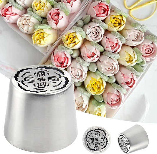 Extra Large Russian Piping Tips for Marshmallows Stainless Steel Flower Frosting Nozzles many styles Cake Decorating Baking tool for Buttercream, Cupcakes Cookies(SL67)