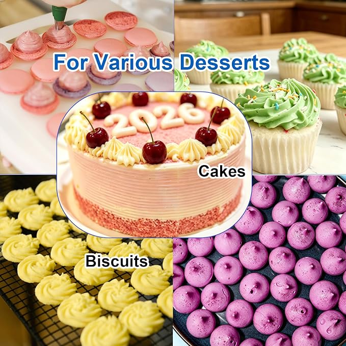 10Pcs 304 Stainless Steel Cake Piping Tips & Coupler, Icing Tips Cookies and Cupcakes Decorating Baking Tools
