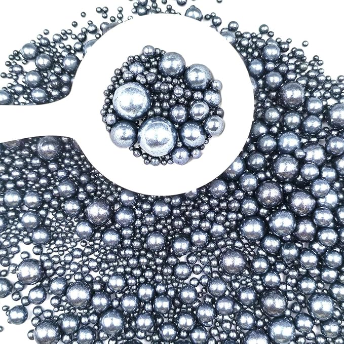 Edible Pearl Sugar Sprinkles Black Candy Mixing Size Baking Edible Cake Decorations Cupcake Toppers Cookie Decorating Celebrations Wedding Valentines Easter Halloween Christmas Supplies 120g/ 4.23oz