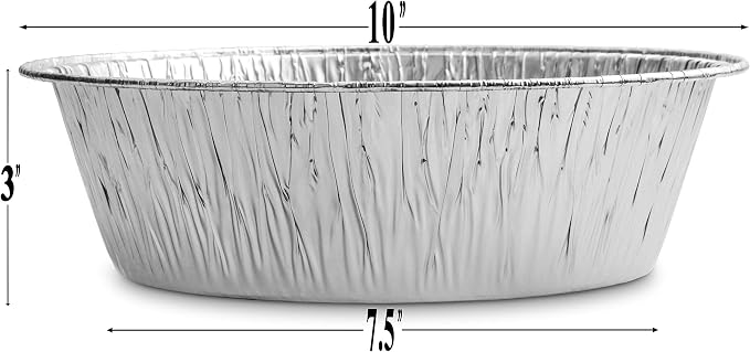 10-Inch Aluminum Dutch Oven Liner Pans | Disposable Cake Pan and Extra Deep Aluminum Foil Pans for Baking, Freezing, and Storage | Durable Aluminum Round Baking Pans | 50 Count