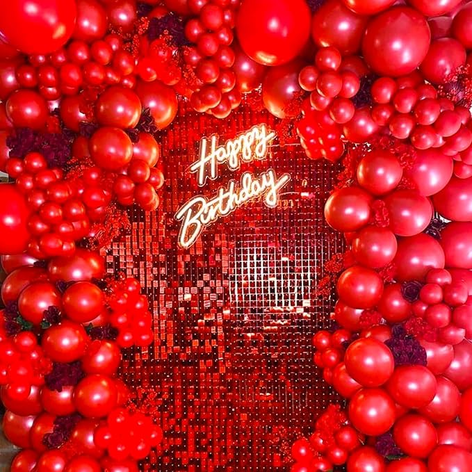 PartyWoo Red Balloons 100pcs 5 Inch Small Mini Matte Red Latex Balloons for Birthday Graduation Bachelorette Citizenship Anniversary Strawberry Cherry Casino Movie Theme Party Decorations Red-Y57