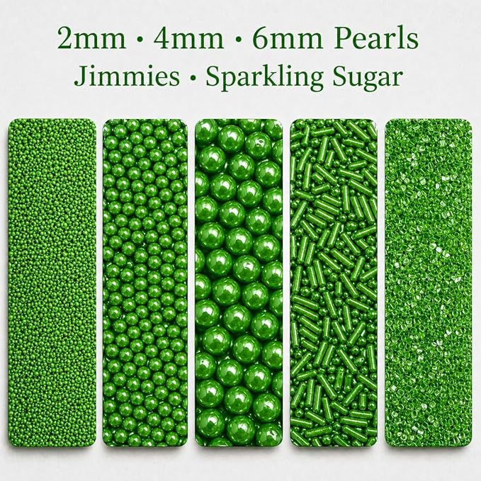 Confect Christmas Sprinkles for Cakes & Cupcakes – Party in Park Pea Green Sprinkles – Edible Celebration Mix with Dragees, Jimmies & Sparkling Sugar – Holiday Baking Decoration – Vegan, Gluten-Free, Nut-Free, Soy-Free, Dairy-Free , Handcrafted Sprinkl...