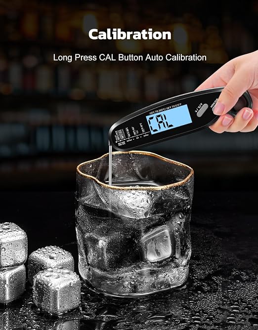 Instant Read Meat Thermometer Digital with Dual Probe, Food Thermometer for Cooking & Grilling, Large Backlit & Calibration, Grill Thermometer for Outside/Kitchen/Oven/Smoker/BBQ, Bakeware