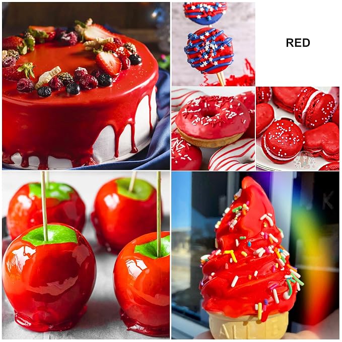 Oil Based Food Coloring for Chocolate - Vivid Food Coloring Set for Candy Melts, Baking, Cake Decorating, Fondant - Fat Soluble Food Color Dye for Icing, Cookie, Crafts - 2 fl.oz / 60ml Bottles (Red)