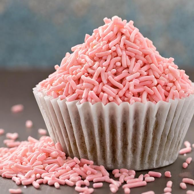 Pink Sprinkles Jimmies 3.17 oz, Sprinkles For Cake Decorating, Cake Sprinkles, Sprinkles For Baking, Ice Cream & More, The Hampton Candy Company