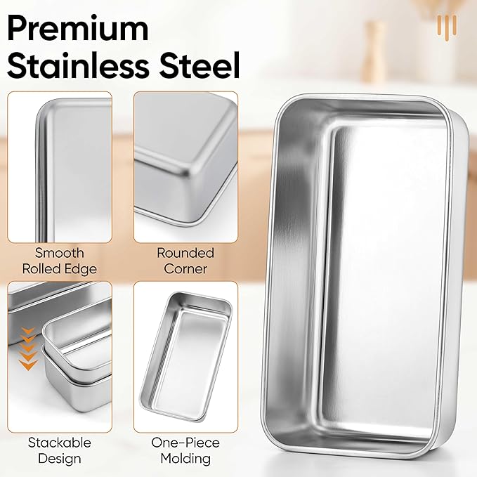 LIANYU 20 Pack Bread Loaf Pans Set with 9x5in and 6.3x3.5in Mini Loaf Baking Pan, Commercial Stainless Steel Bread Loaf Pans for Bulk Baking, Ideal for Home Bakery Restaurant, 10 Medium+10 Small