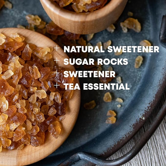 Pure and Natural Medium Light Brown Rock Sugar Crystals for Tea and Coffee, Pure and Natural, 1-Pound Bag