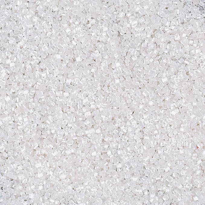 White Sanding Sugar for Baking Edible, White Sprinkles Crystal Sugar 130g/4.6oz, Cupcake, Cookie and Donuts Toppings, Wedding, Birthday Party Supplies