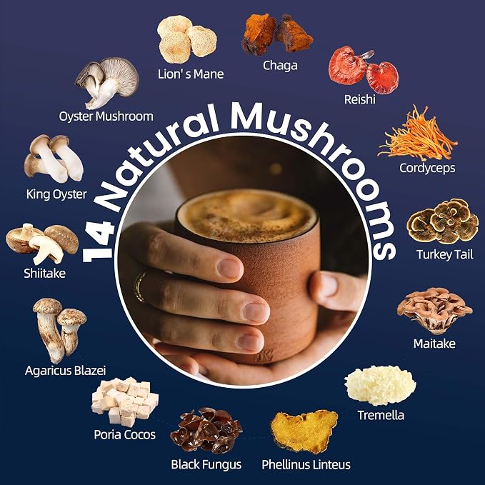 60 Servings Mushroom Hot Cocoa for Sleep, Calm & Immunity | Hot Cocoa Powder with 14 Mushroom Extracts, Magnesium Glycinate, Ashwagandha, L-Theanine & 5mg Melatonin | Non-GMO, Keto-Friendly