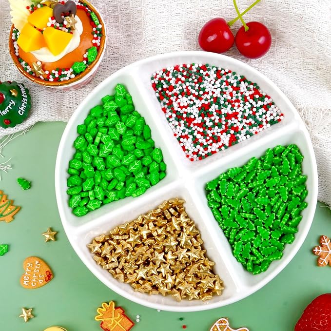 Dazzjoy Edible Sprinkles, Gold Star Sprinkles for Cake Decorating, 150g/5.29oz, Mix Shape, Nonpareils & Leaf Sugar for Decorating Cookies, Cake Decoration & Cupcake Topper