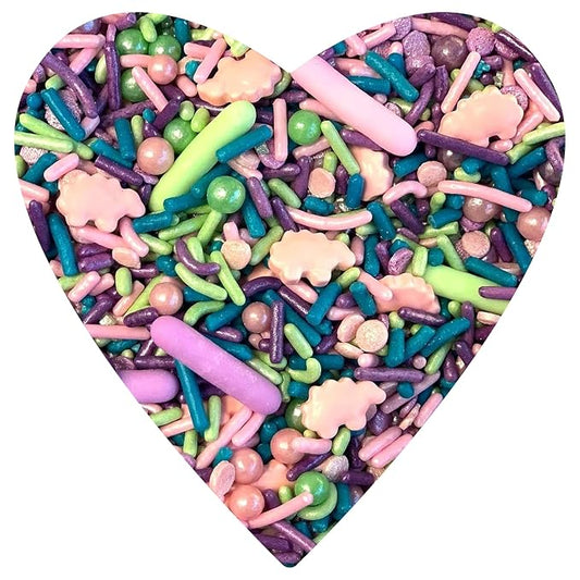COOL MOM SPRINKLES Pink Dinosaur Sprinkles (4 oz.) – Dinosaur Themed Sprinkles for Decorating Birthday Cakes, Cupcakes, Cookies & Desserts – Mixed in the USA/Gluten-Free