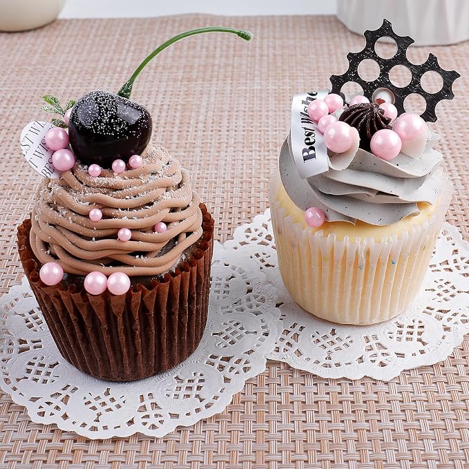 Light Pink Pearl Sprinkles for Cake Decorating, 4 Sizes Sugar 130g/4.6oz, Cupcake, Ice Cream, Donuts, Macaron Toppings Supplies (2mm, 4mm, 7mm, 1cm)