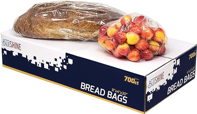 [Pack Of 700] Clear Bread Bags For Homemade Bread With Gusset 8" X 4" X 20" Inches – For Home or Commercial Food Storage