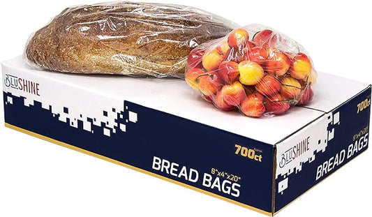 [Pack Of 700] Clear Bread Bags For Homemade Bread With Gusset 8" X 4" X 20" Inches – For Home or Commercial Food Storage