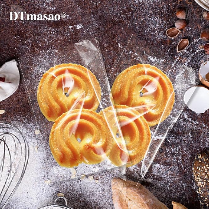 DTmasao 3x5 Inches 100 Pcs Self Sealing Cellophane Bags Clear Cookie Bags Resealable Cellophane Bag for Packaging Cookies,Gifts,Favors, Products,Candy