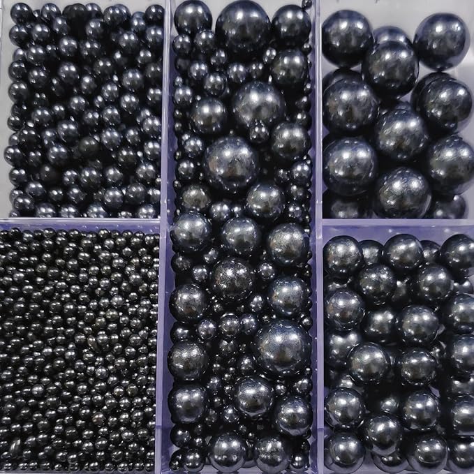 HeDeon&Rles Black Pearls Sprinkles for Baking Decorating 90g/3.17oz 4 Size Mix Edible Preals for Cake Cupcake Pancake Icing Decoration Graduation Halloween Supplies