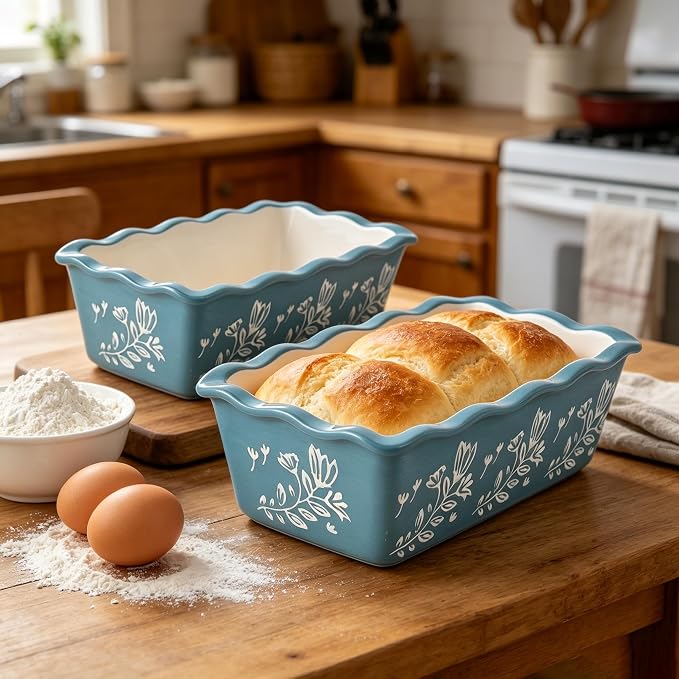 Wisenvoy Loaf Pan Bread Pan Ceramic loaf pans for baking Porcelain Baking Pans Nonstick Bread Pans for Baking