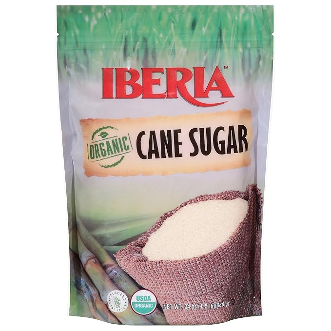 Iberia Organic Premium Cane Sugar, 1.5 lb. (Pack of 3) 100% Natural, Non GMO, Pure Cane Sugar