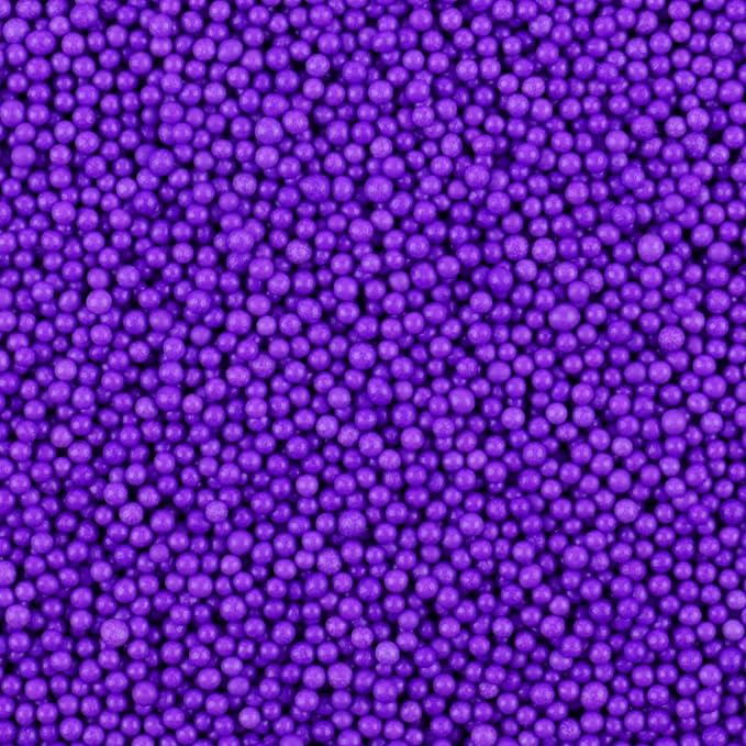 Purple Nonpareils Sprinkles - 2mm Edible Mini Pearl Sprinkles for Cake Decorating, Cupcake, Cookie, Baking, Donuts, Ice Cream Toppings, Wedding Party Supplies 130g/4.58oz