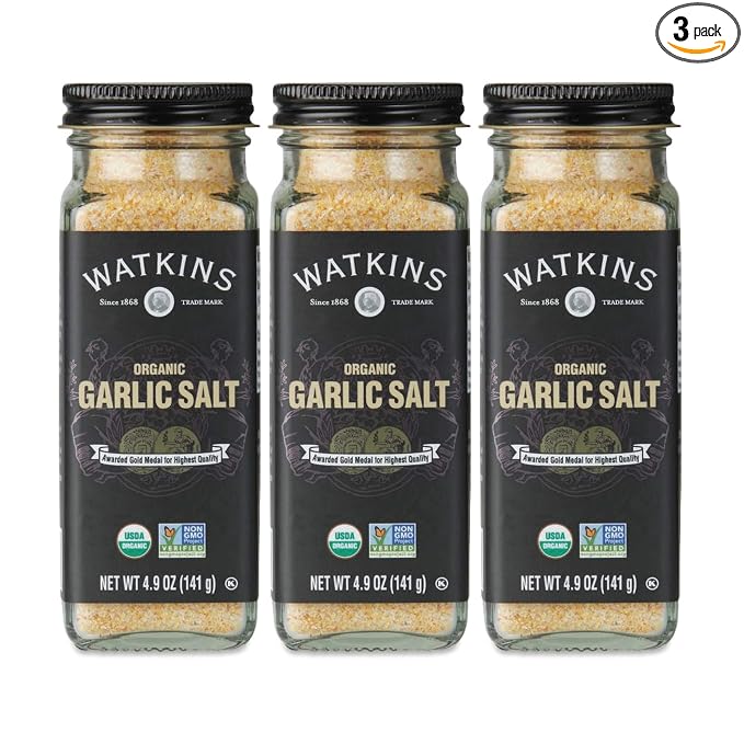 Watkins Organic Garlic Salt, 4.9 Ounce, 3 Count