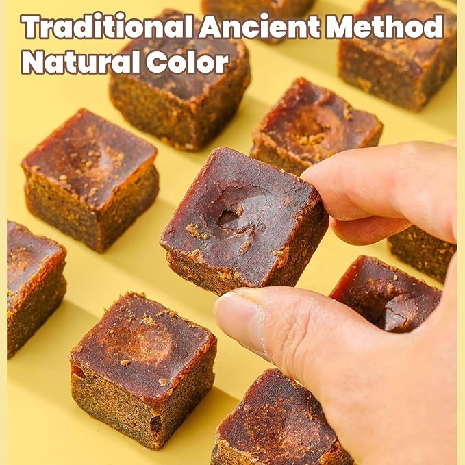 Brown Sugar Cubes, Deep Molasses Richness Raw Cane Demerara Sugar, Handmade Ancient Black Sugar, for Tea and Coffee Gourmet Bakers Seeking Complex Sweetness. 200g/7.05oz