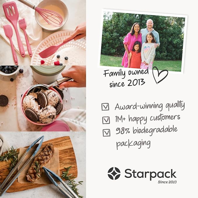 StarPack Silicone Spoonula The All-Rounder 11 Inch - LFGB Spoon Spatula, 600°F Heat Resistant, BPA-Free - One-Piece Seamless, Dishwasher Safe - for Nonstick Cookware, Gray Black