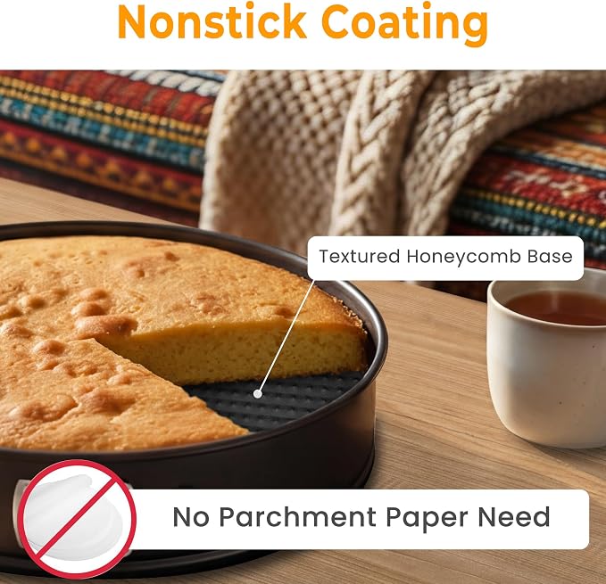 6+8+10 Inch Springform Pan Set, Nonstick Leakproof Cheesecake Pan for Baking, with Removable Bottom, Easy Release & Cleanup