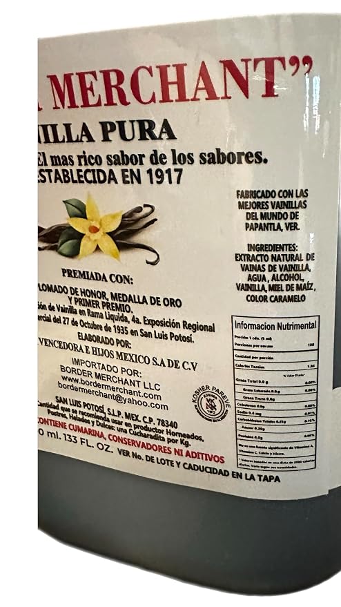 Border Merchant Vainilla Pura Mexicana Authentic Mexican Pure Vanilla Extract 1 Gal.
