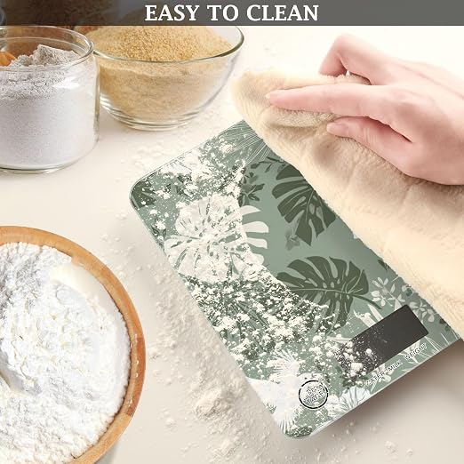 Food Scale Kitchen Scale Food Weight Scales Digital Weight Grams and Ounces Small Electronic Food Scale for Baking Cooking Tropical Palm Leaves Birds Flowers