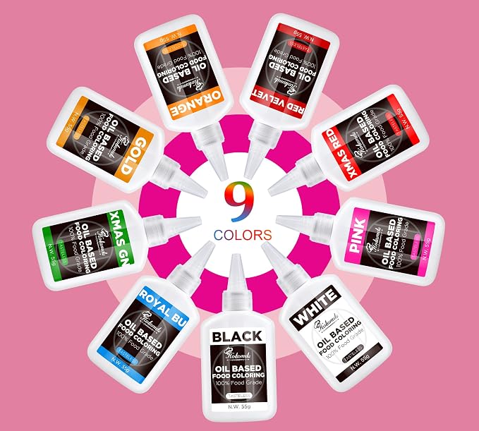 Oil Based Food Coloring Set, Xmas Green Oil Based Food Coloring for Chocolate, Food Grade Food Color Dye for Candy Melts, Baking, Icing, Frosting and Cake Decorating, Flavorless Vibrant - 55g/Bottle