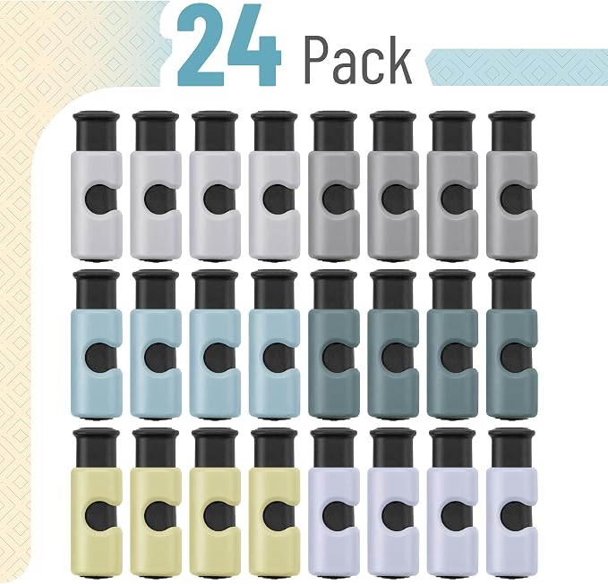 Mr. Pen- Squeeze and Lock Bread Bag Clips, 2.4 Inch, 24 Pack | Multicolor Squeeze Lock Clips Bulk, Reusable Bag Closures for Bread, Snacks, Coffee, Food Storage, Fits Thick and Thin Bags